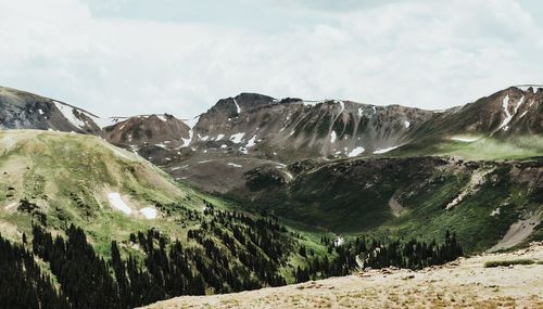Scenic view of mountains against sky