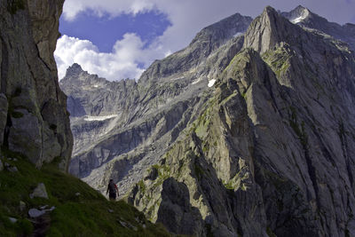 Panoramic view of landscape and mountains against sky