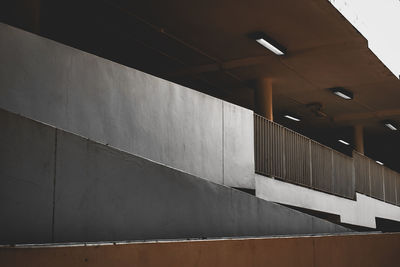 Low angle view of illuminated staircase in building