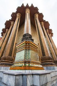 Low angle view of temple building against sky