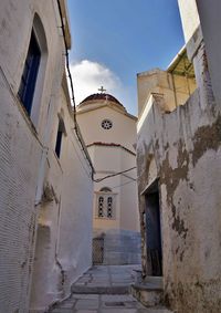 Low angle view of old building against sky