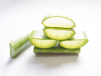 Close-up of fruits against white background