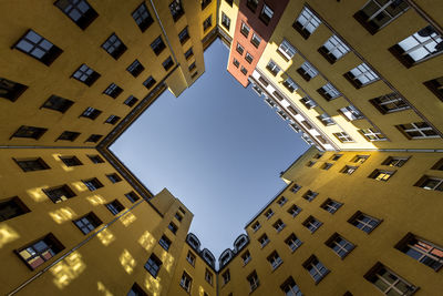 Low angle view of buildings against sky