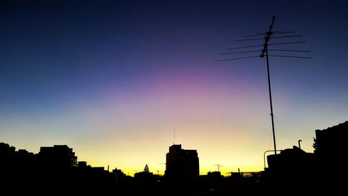 Silhouette of buildings against sky