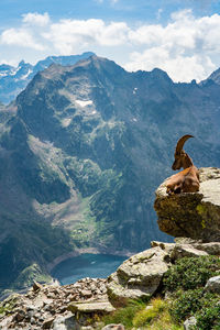 Scenic view of mountain range against sky