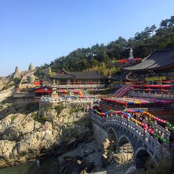 View of temple against clear sky