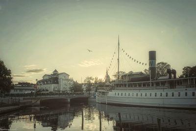 View of river at sunset