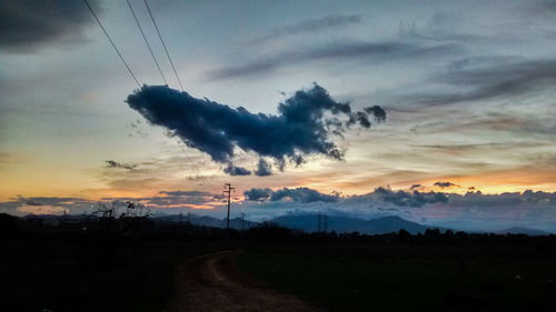 Scenic view of landscape against cloudy sky