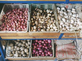 Various fruits for sale at market stall