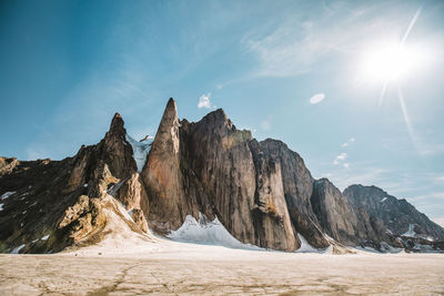 Landscape view of the baffin island mounatins, nunavut, canada.