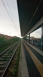 Railroad station platform against sky