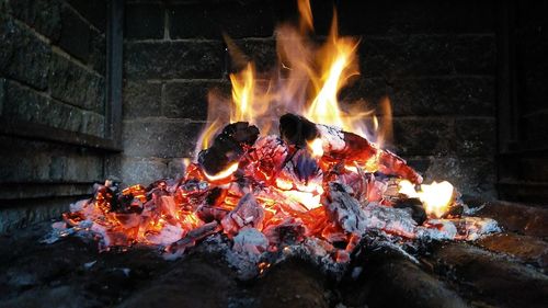 Close-up of campfire