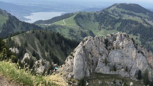 Panoramic view of landscape and mountains against sky