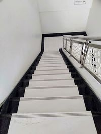 High angle view of staircase in building