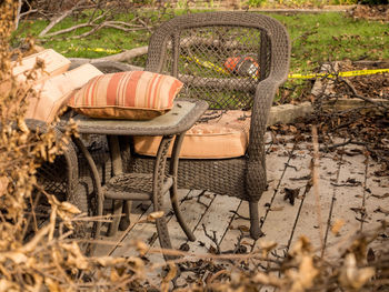 Chairs on farm