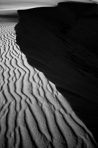 High angle view of sand dune on beach