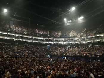 High angle view of crowd in concert