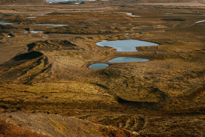 Beautiful autumn view from vatnajökull national park. aerial view 