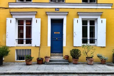 Exterior of yellow building