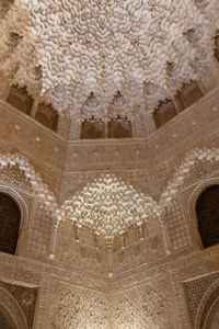 Low angle view of old ceiling of building