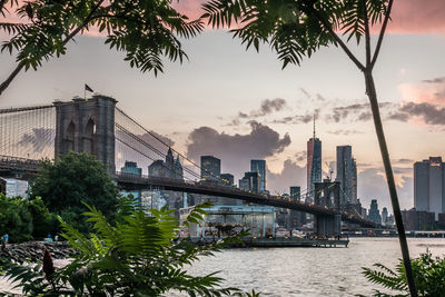 Bridge over river in city