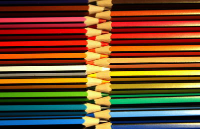 Full frame shot of colored pencils