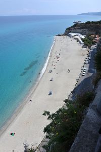 High angle view of beach against sky