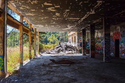 Interior of abandoned building