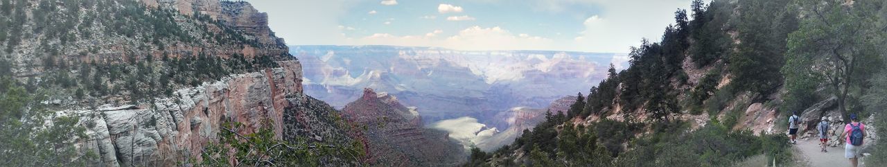 Panoramic view of landscape against cloudy sky