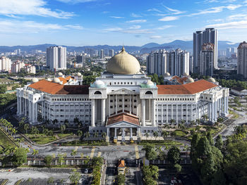 Drone shot of kl court complex malaysia