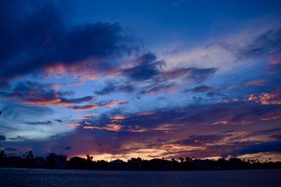 Scenic view of dramatic sky over sea