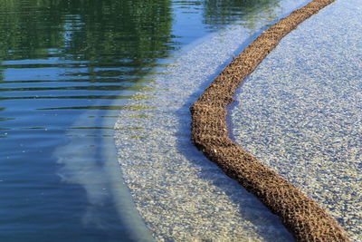 High angle view of rippled water in lake