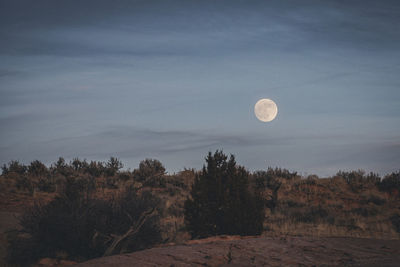 Full moon over utah's landscape
