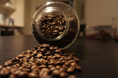 Close-up of roasted coffee beans