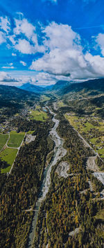 Aerial view of landscape against sky
