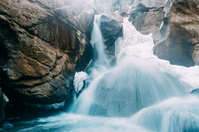 Scenic view of waterfall