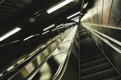 Staircase on escalator