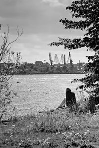 Scenic view of river against sky