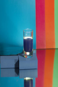 Close-up of drink in glass on table