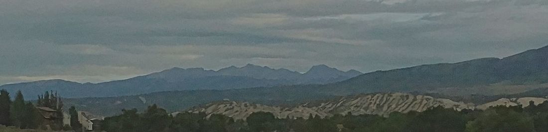 Panoramic view of mountains against sky