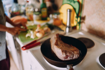 Close-up of food on table