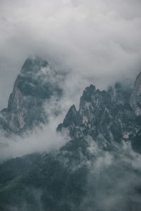Mountains against sky during foggy weather