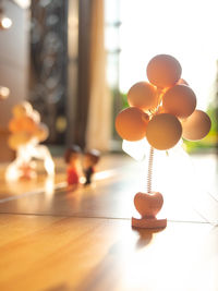 Close-up of balloons on table at home