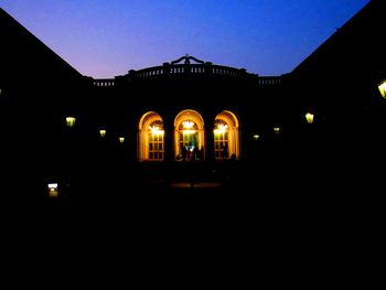 Silhouette of building at night