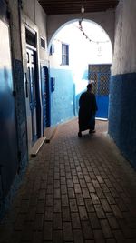 Rear view of a person on a road