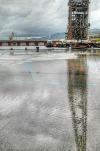 River against cloudy sky