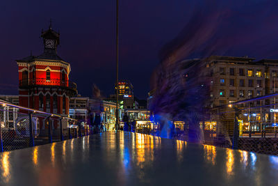 Illuminated city at night