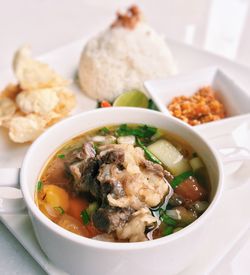 Close-up of food served in bowl