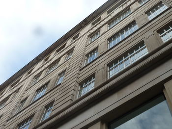 Low angle view of modern building against sky
