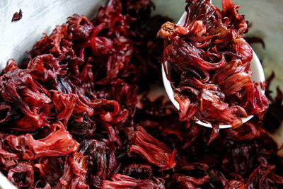 Close-up of dried fruits in market